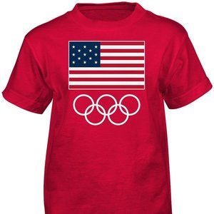 USA USOC Boys Flag & Rings T-Shirt